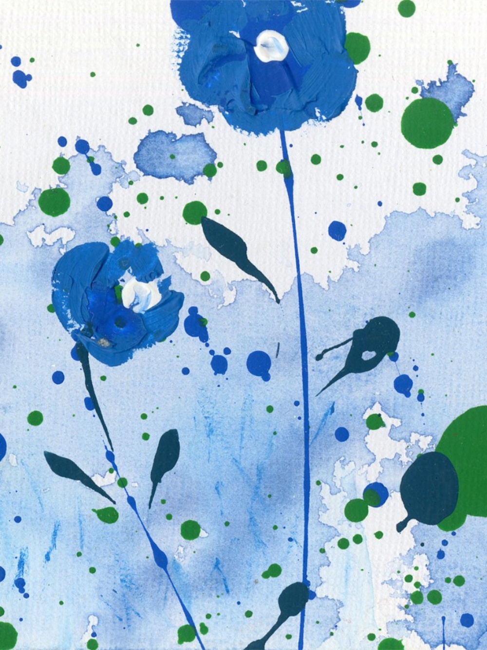 Original Acrylic Floral Paintings on art panel - Dreaming In Blue 19